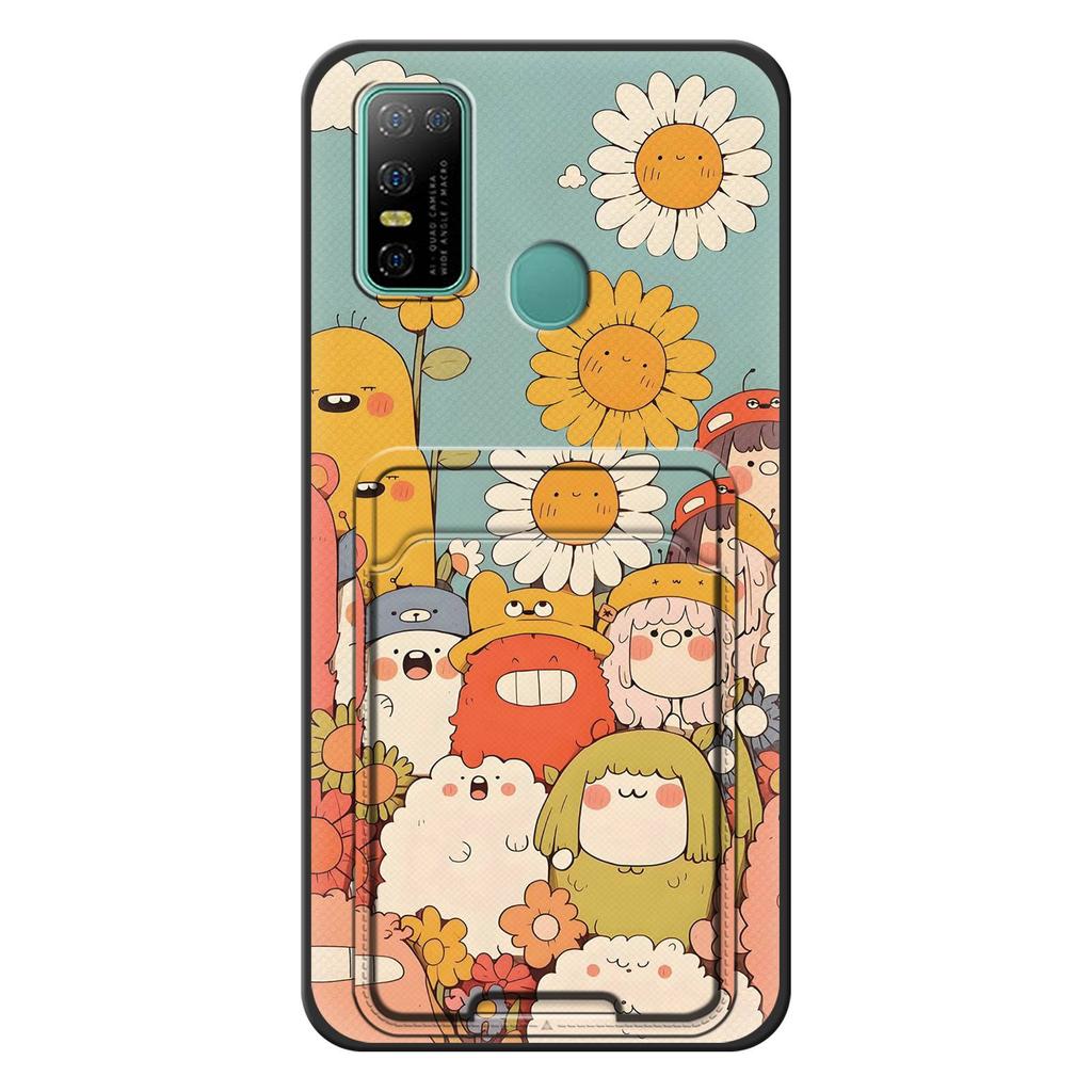 Cover Cartoon Phone Case For Doogee N30 Silicone Card Slot Cute Anti-knock Card Sleeve Fashion Design Graffiti Soft Case
