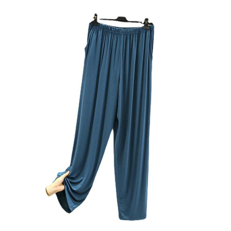 Мужские летние свободные брюки из модала — легкие, универсальные, с высокой талией, широкие пижамные брюки с карманами