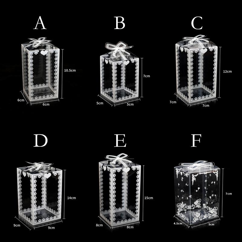 10PC Candy Case PVC Box Transparent Packing Apple Gift Packaging Santa Claus Snowman Elk Reindeer Candy Cake Wedding/Christmas