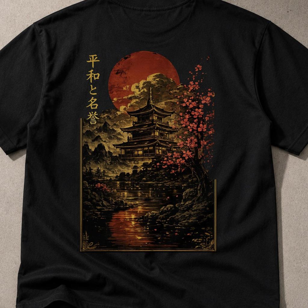 Sunset shirt japan vintage anime t shirt design anime streetwear Unisex Graphic Tee Streetwear Tee gift for him her Dragon Graphic Tee