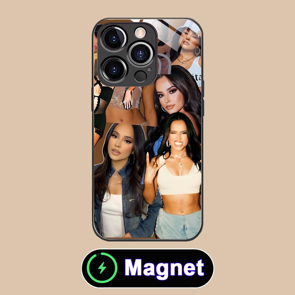 Модный чехол Becky G из стекла MagSafe для мобильного телефона iPhone 17 16 15 14 13 12 11 Air Pro Max Plus Mini Цветная накладка