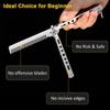 Foldable Comb Stainless Steel Practice Training Butterfly Knife Comb Beard Moustache Brushes Salon Hairdressing Styling Tool
