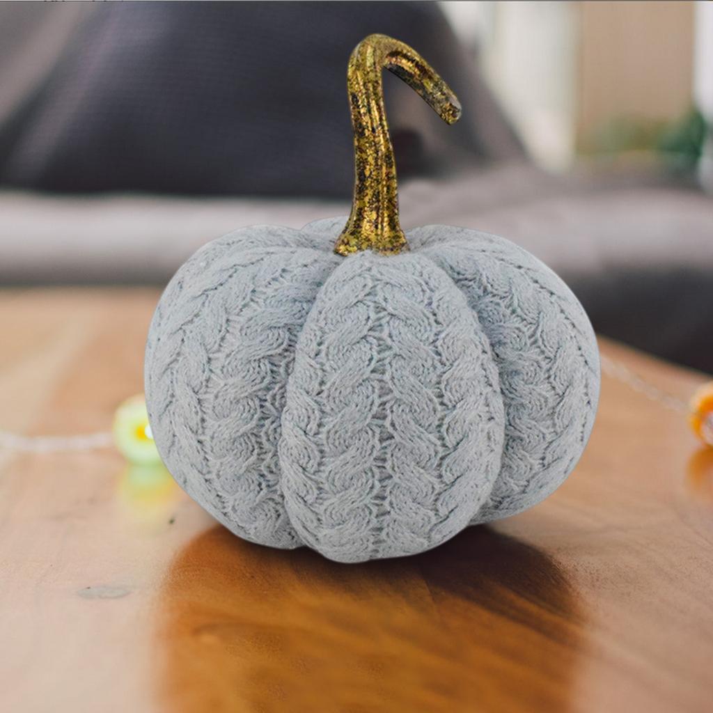 Halloween Greys Pumpkin Autumns Decoration Knitted Pumpkin Ornament