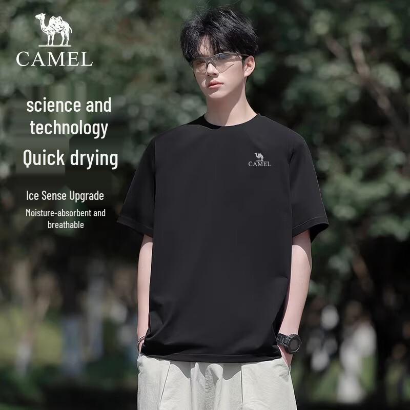 CAMEL Men's Quick-Dry Round-Neck T-shirt
