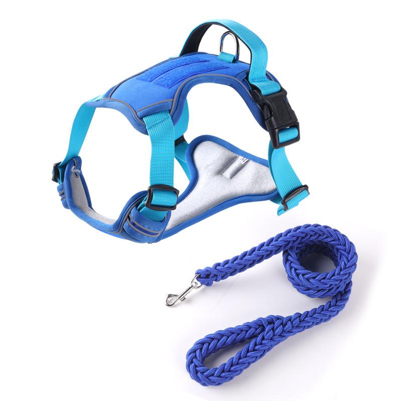 Поводок для собак Взрывозащищенный ремень для груди для больших собак Светоотражающий поводок для собак Жилетный поводок для домашних животных