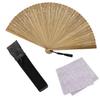 Stylish Business Fan Set with Fan Pouch and Handkerchief Kanade [Osaka Choseido] Men's - (Brown)