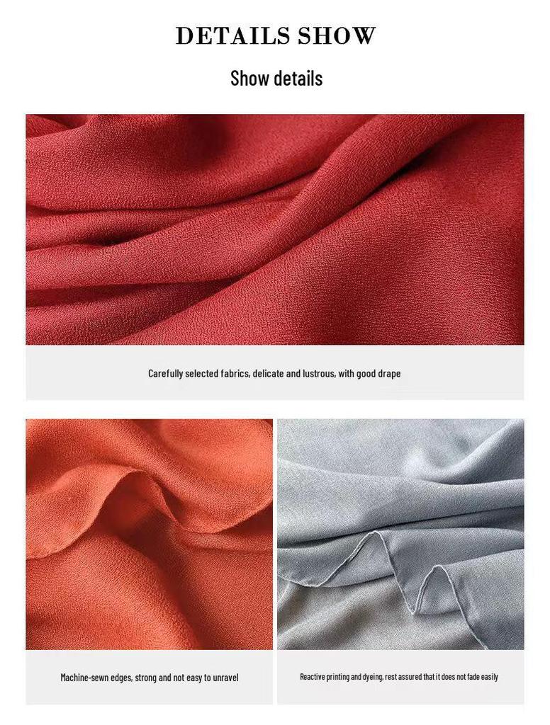 Женский ретро шарф-шаль из хлопка и льна в корейском стиле - Универсальный для весны и осени