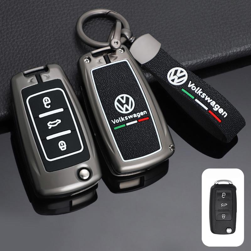 Zinc Alloy Silica gel Car Key Case Cover For Volkswagen VW Polo Golf Passat Tiguan Beetle Caddy T5 Up Eos Keychain AccessoriesNI5