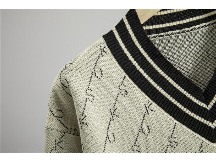 Женский осенне-зимний комплект в полоску: вязаный свитер и брюки-палаццо - стиль «маленький аромат», повседневная спортивная одежда