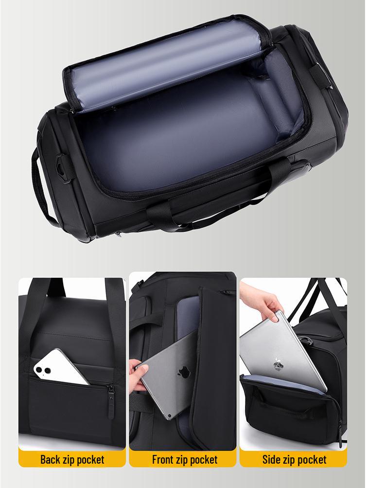 Мужская фитнес-сумка: Портативный, вместительный рюкзак для путешествий и тренировок, с разделением на сухое и влажное пространство