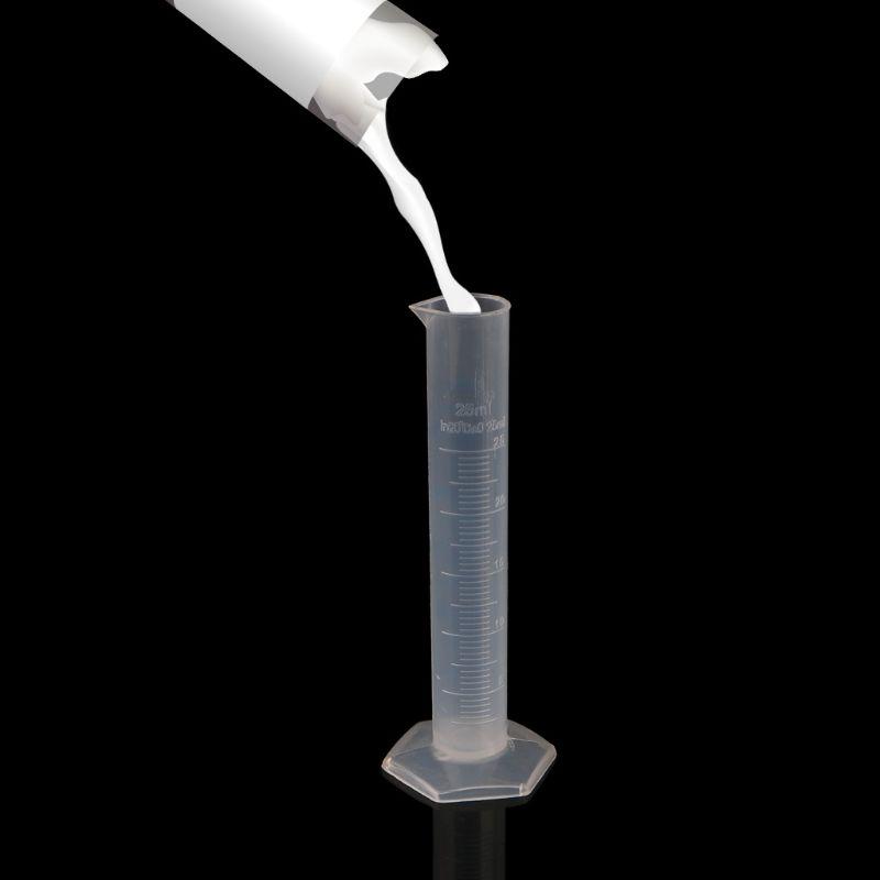 25 мл мерный цилиндр лабораторный тест градуированная жидкость пробная пробирка банка инструмент новый