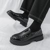 Новые мужские модные лоферы Черные Белые Мужские на толстой подошве Противоскользящие Удобные Дышащие Брендовые Кожаные Туфли 38-46 Мужская обувь