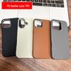 Минималистичный чехол из искусственной кожи и ТПУ для iPhone 16 Pro, Apple 17 — премиум-класса, однотонный цвет, защита от падений.