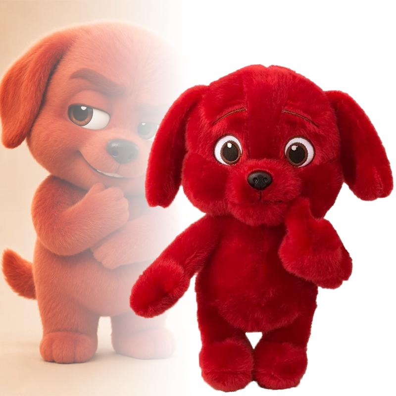 25CM Cute Playful Evil Middle Finger Red Dog Plush Toys Soft Funny Clifford Dog Animal Plushies Doll Kid Birthday Accompany Gift