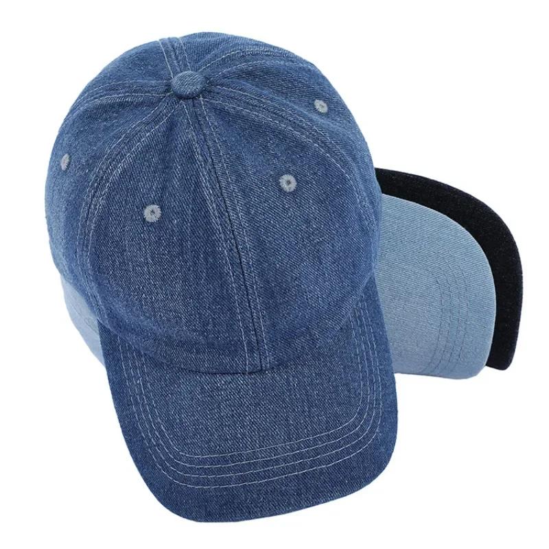 Unisex Denim Baseball Cap Blank Washed Jean Hat Casquette Adjustable Snapback Hats Caps For Men And Women Sun Caps