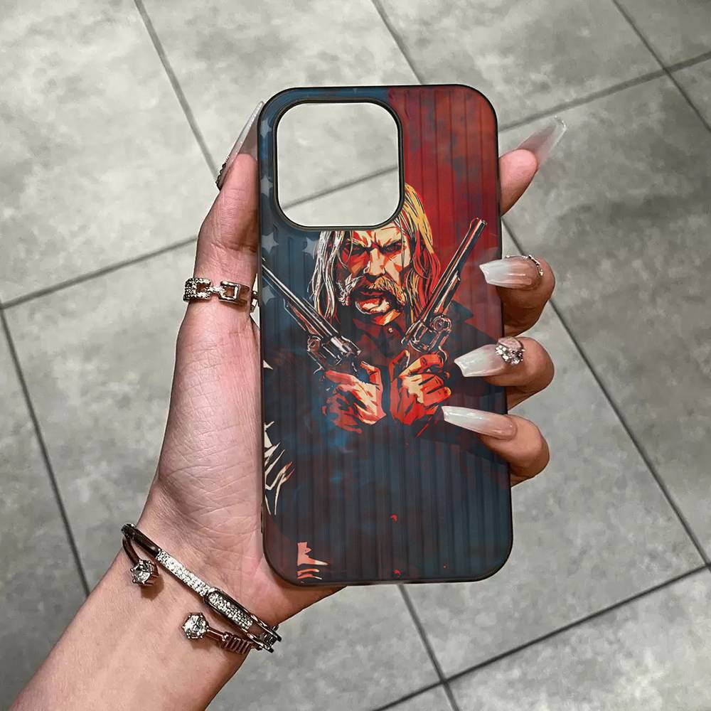 Игра Red Dead R-Redemption Для IPhone 17 16 15 Plus Pro Max 12 14 Plus 11 13 Волна Гофрированная Полоска Чехол для Телефона Funda