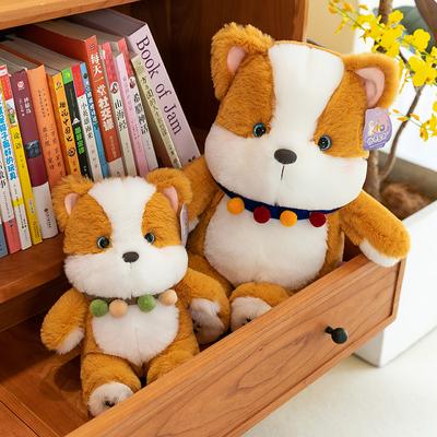 Плюшевая игрушка Корги-комочек шерсти, подарок на день рождения для детей, милый шарф, собака, украшение для дома, офисная подушка