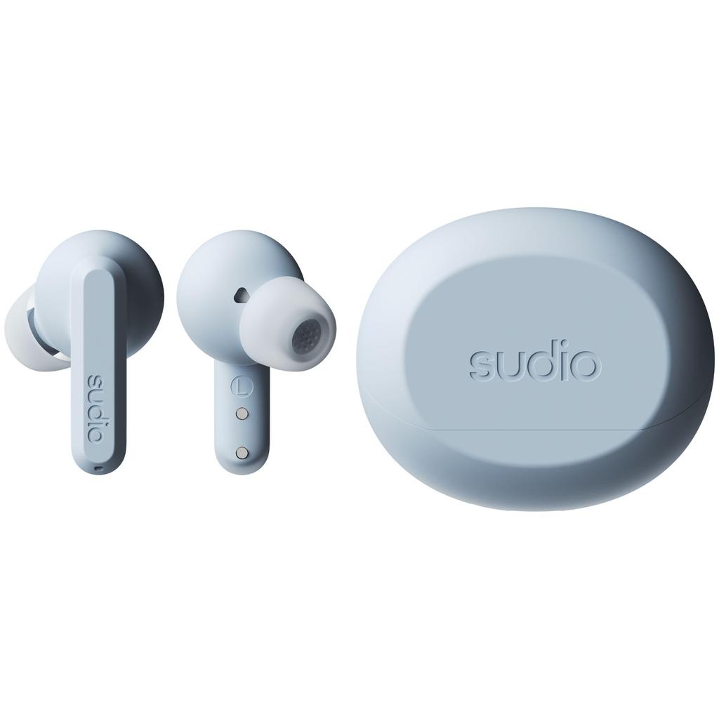 SUDIO A3 Pro Wireless Earphones with Mic Compatible with iOS and Android ANC Noise Cancelling (Powder Blue) In-Ear (Bluetooth 5.4 / / / Waterproof)