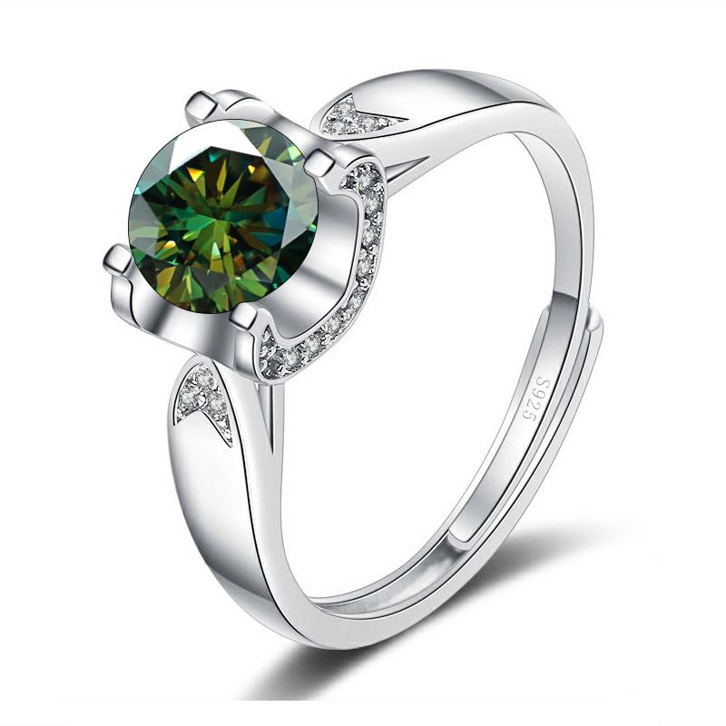 Bague Ringen Diamond-encrusted Dovetail Bull's Head Four Claws Mosanite Ring Female Simple Marriage Engagement 1or 2ct Carat Ring