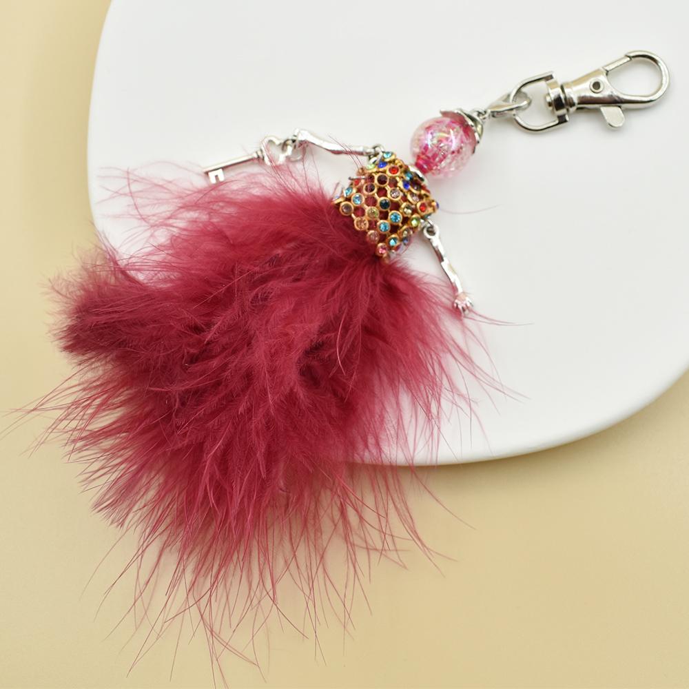 YLWHJJ New Women Doll bag Cute Keychain Girl Key Chain Handmade Car Pendant Style key ring Fashion Jewelry