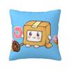 Boxy Donut Square Pillow Cases Kawaii Cartoon Cushion Cover Creative Zippered Decorative Pillowcover for Seat X