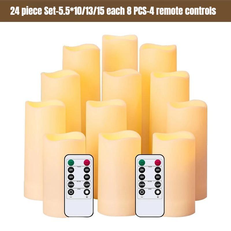 9/12/24 шт. Беспламенная светодиодная свеча, креативная свеча для загадывания желаний, рождественская декоративная колонная свеча, искусственная пластиковая свеча, работающая от батареек, для дома, свадьбы