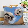 Pet Dog Print Decorative Pillowcase Bedroom Living Room Square Cushion Pillowcase