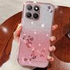 KADEM For Honor X8 5G/X6 4G/70 Lite 5G Rhinestone Flower Phone Case Glitter Gradient TPU Cover