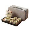 Chinese gift set Splendid Huang Ru kiln Kung Fu semi-automatic teapot tea set High-end lazy tea tray