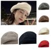 Пушистая шерстяная шляпа художника однотонная вязаная восьмиугольная кепка модная вязаная шляпа-берет для девочки