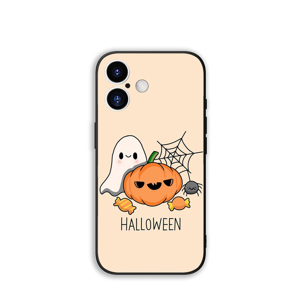 Для Apple iPhone 16 15 14 Plus 13 12 Mini 17 Pro Max + ProMax 16E Air 15+ Чехол Маленький Призрак с Тыквой H-Halloween