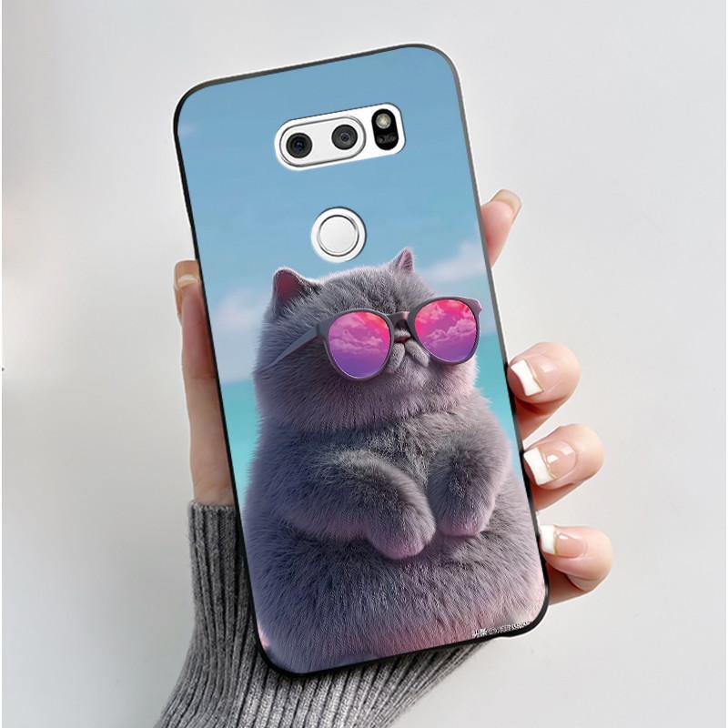 Чехол для LG V30 V30+ V30S V30S+ V35 V35+ ThinQ Тонкий Мягкий Черный Силиконовый Чехол Эстетичный Роскошный Милый Крутой Задняя Крышка для Мальчиков Девочек