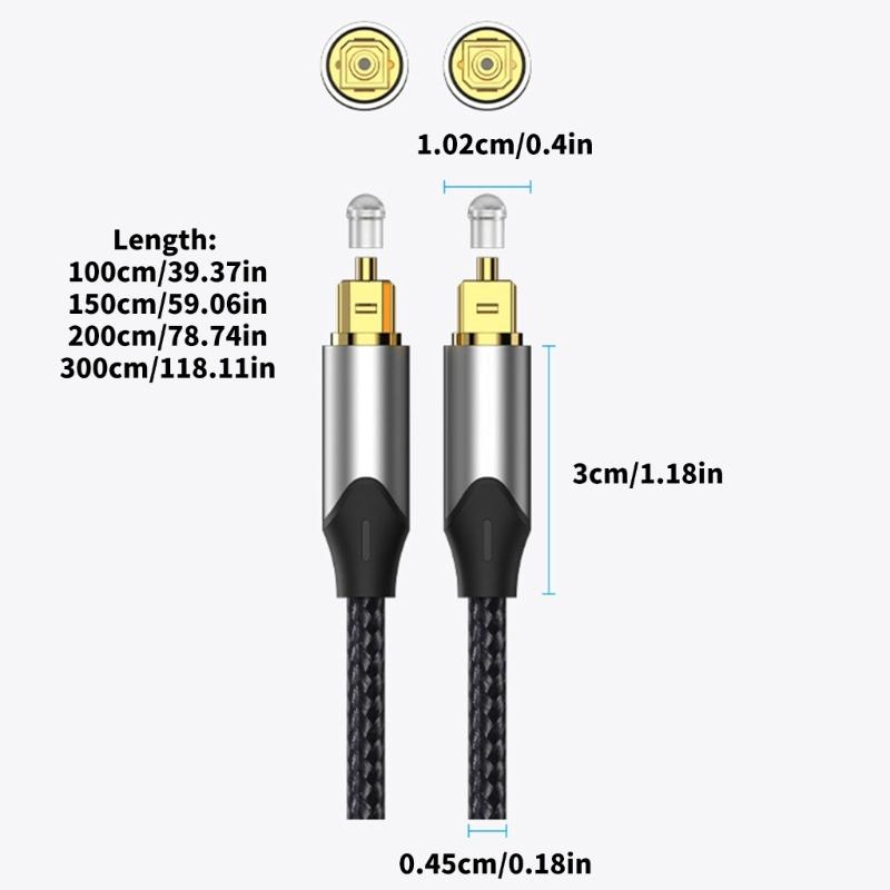 1м/1,5м/2м/3,0м Длина Оптический звуковой кабель SPDIF Интерфейсы Совместимость с телевизорами Саундбарами Усилителями Черный