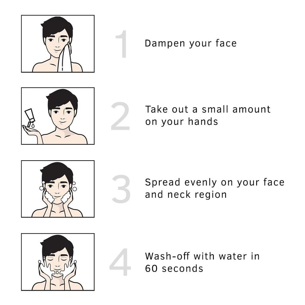 Ustraa Face Wash Acne Control - With Neem & Charcoal Face Wash - 200g - Oil Control, Prevents Acne, Especially for Oily Skin, No Sulphate, No Paraben