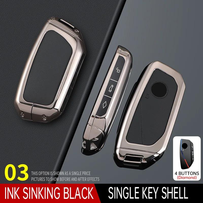 Styling Mouldings Cortex Car Remote Smart Key Fob Case Cover Shell Holder Bag with Keychain For BMW 7 Series XM IX I7 X7 G07 202