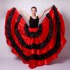 Испанская юбка для выступления в стиле belly dance с элементами корриды, с широкой оборкой и разрезом