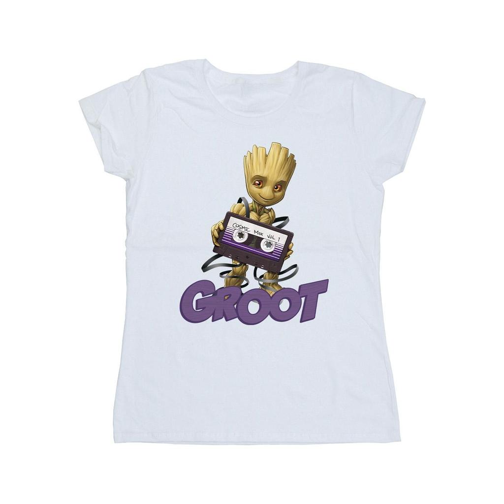 Guardians Of The Galaxy Womens/Ladies Groot Casette Cotton T-Shirt