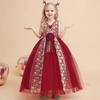 Tulle Christmas Kids Bridesmaid Dress For Girls Children Lace Party Wedding Princess Dress Evening Prom Costume Vestidos