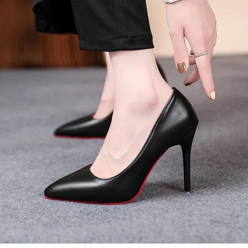 Luxury Pumps Shoes for Women Red Shiny Bottom Pumps Brand Large Size High Heel Shoes Sexy Party Pointed Toe Wedding Shoes