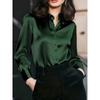 Spring/Summer Solid-Colour Fashionable and Elegant Long-Sleeved Button-Up Shirts for Women