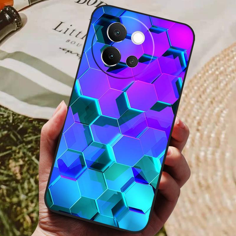 Чехол для VIVO V40 Lite 5G Мягкая силиконовая накладка Черный бампер ТПУ Для чехлов на телефон Vivo V40 Lite 5G V40Lite Ударопрочные задние крышки