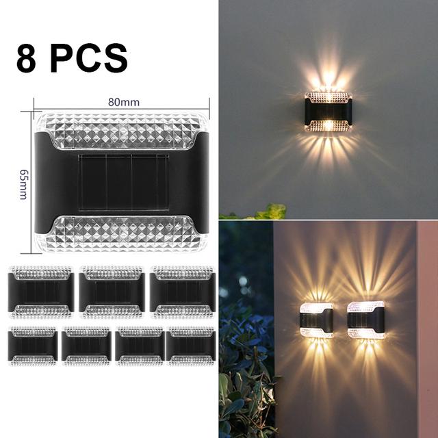 1/4/8 шт. солнечный светодиодный садовый солнечный фонарь, уличный солнечный свет, солнечные фонари для забора, уличный садовый путь, водонепроницаемый настенный светильник