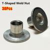 30Pcs M6 M8 Tee Nut Carbon Steel Flange Insert Nut  for Mechanical Equipment DIY Projects