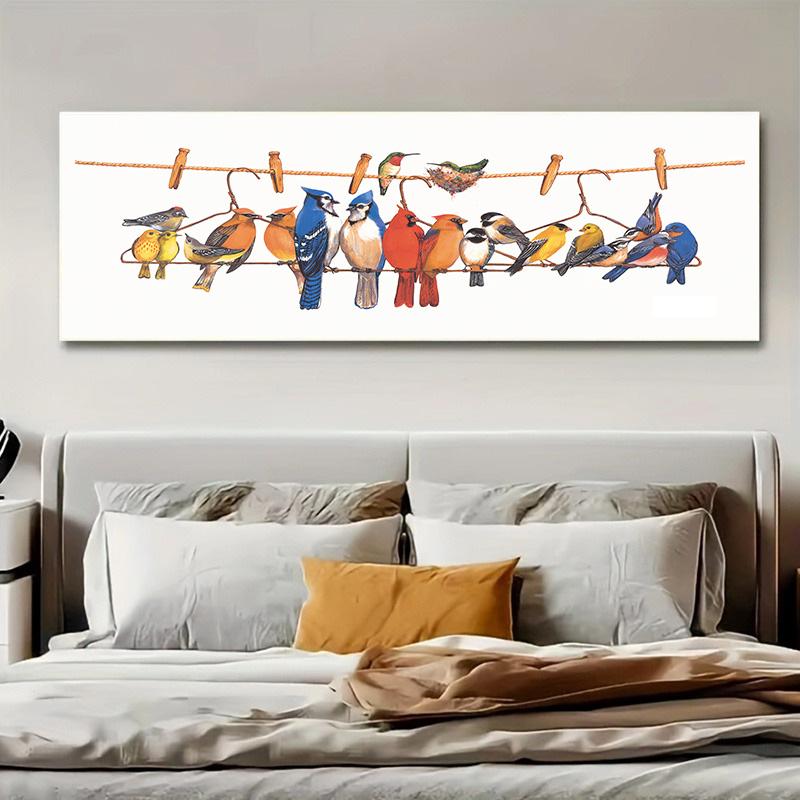 Современные красочные попугаи птицы на проводе холст печать картина животное настенное искусство постер скандинавская картина гостиная украшение дома