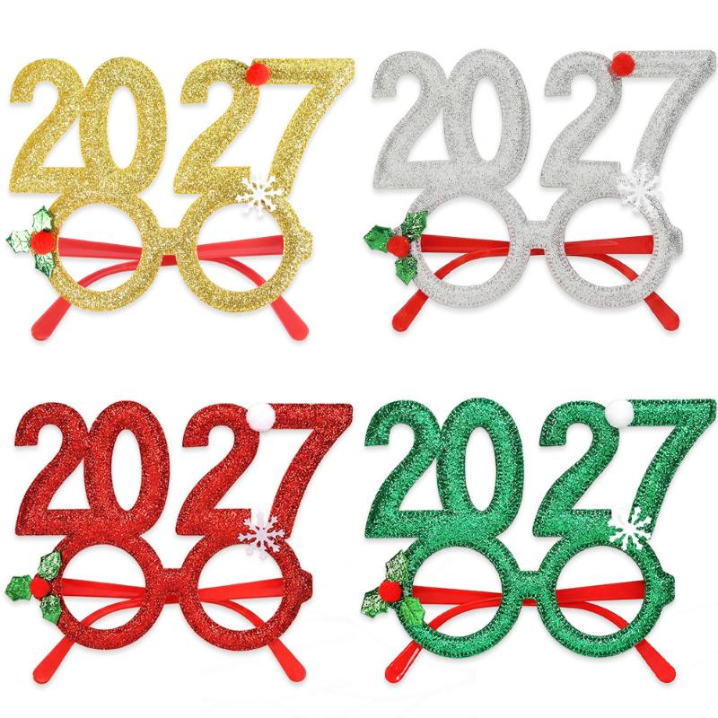 2027 Пластиковые Очки Вечеринка Повязка на Голову Отлично Подходит для Украшений на Новый Год и Рождество