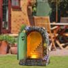 Solar Garden Resin Fairy Door Light for Trees Statues House Face Art Gnome Yard Elf Fairy Accessories Garden Statues Decoration