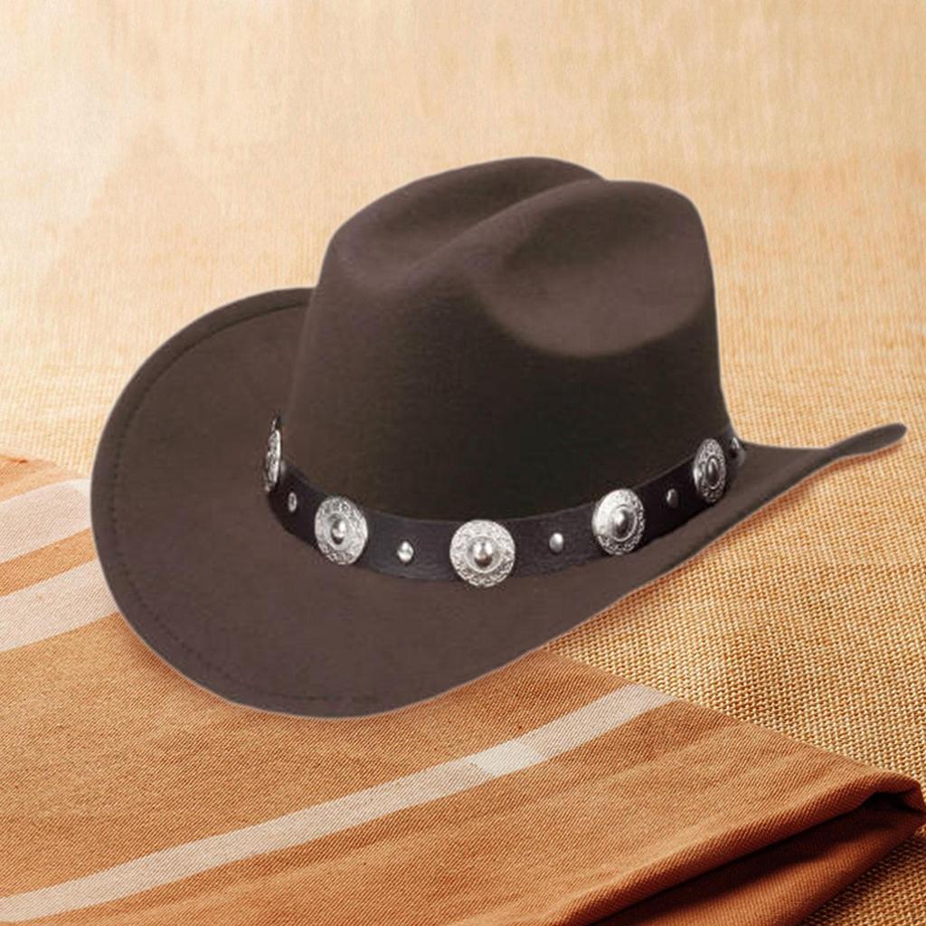Шляпа с широкими полями Солнцезащитная шляпа Ковбойская для улицы Карнавал Музыкальный фестиваль Маскарадный костюм