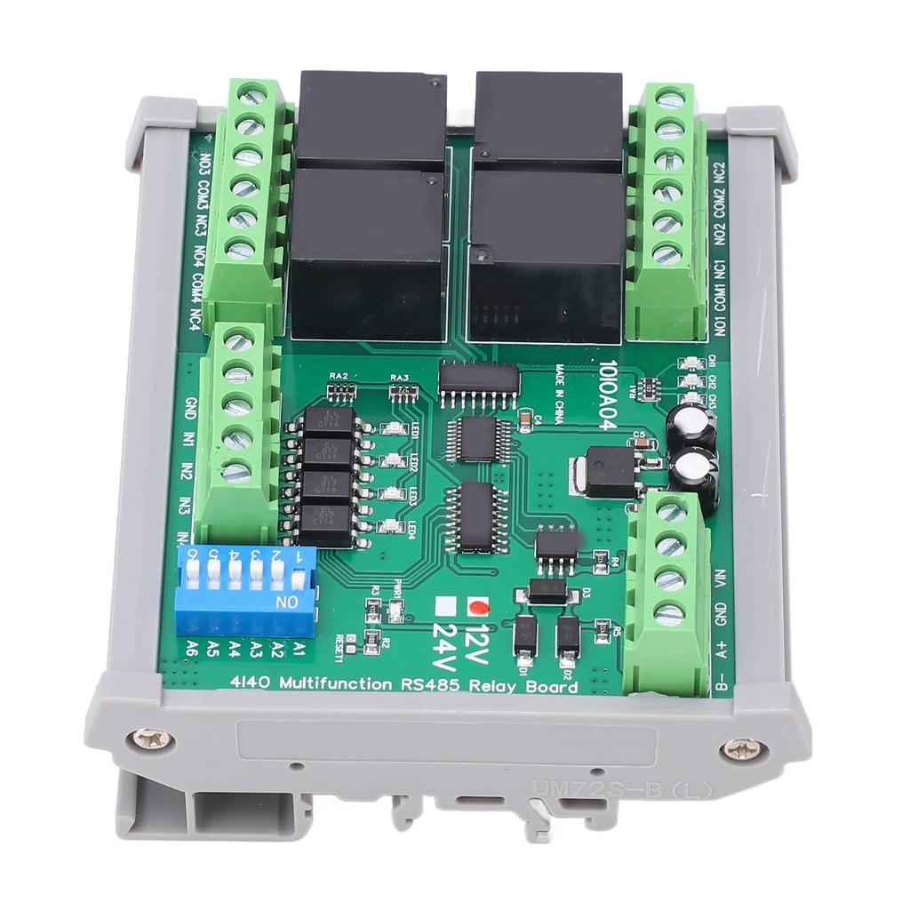 Модуль реле RS485, 4-канальный релейный модуль управления, плата с функцией аппаратного сброса, DC12V