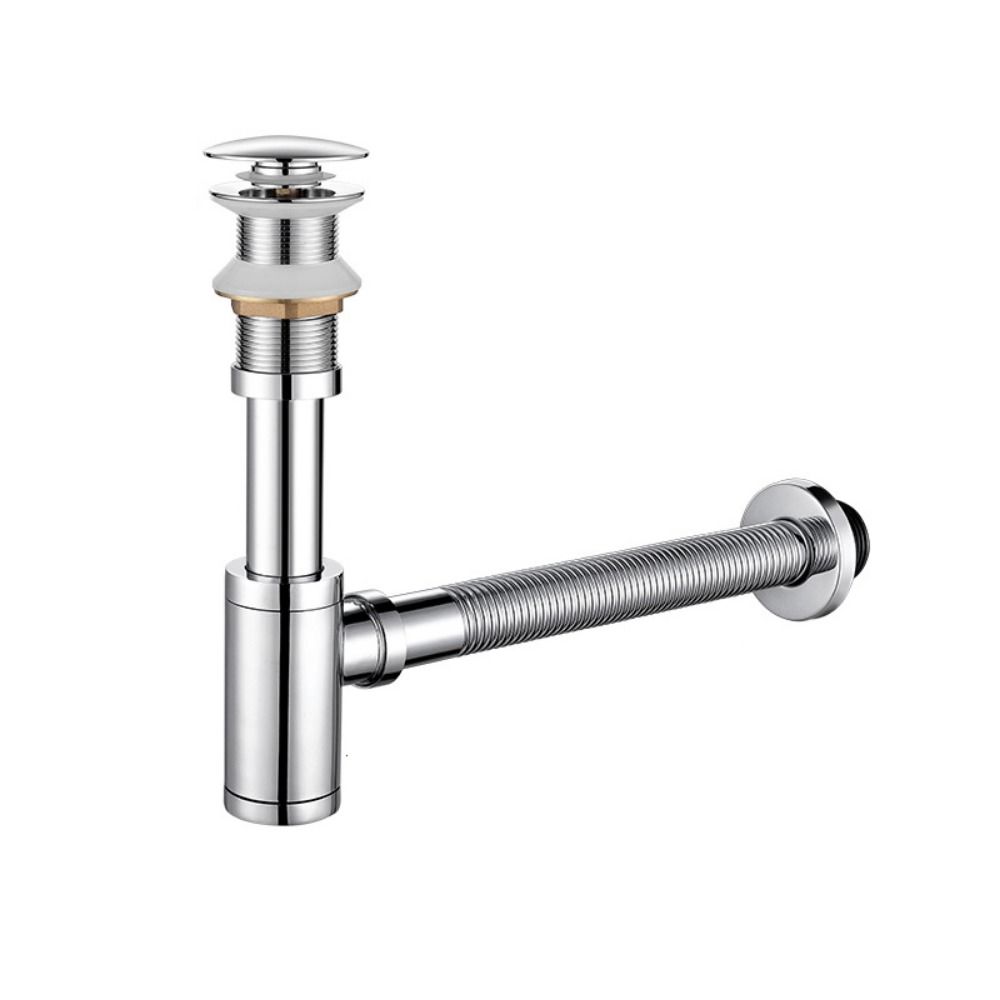 Всплывающая пробка для слива Круглый P-образный сифон Комплект сливной трубы Сифон Сливное отверстие Сантехническая труба Ванная комната