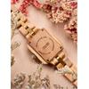Women's Green Agate Wooden Quartz Watch Classic Square Shape Soft Color Tone Elegant Daily Style Timepiece